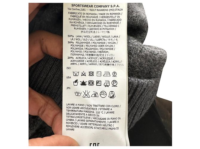 Stone Island Strickpullover mit halbem Reißverschluss aus grauer Wolle - Ansicht 10
