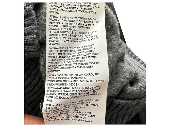 Stone Island Strickpullover mit halbem Reißverschluss aus grauer Wolle - Ansicht 12