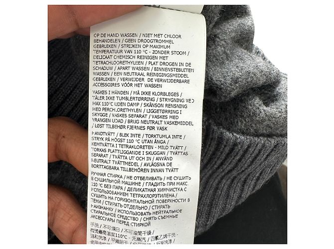 Stone Island Strickpullover mit halbem Reißverschluss aus grauer Wolle - Ansicht 13