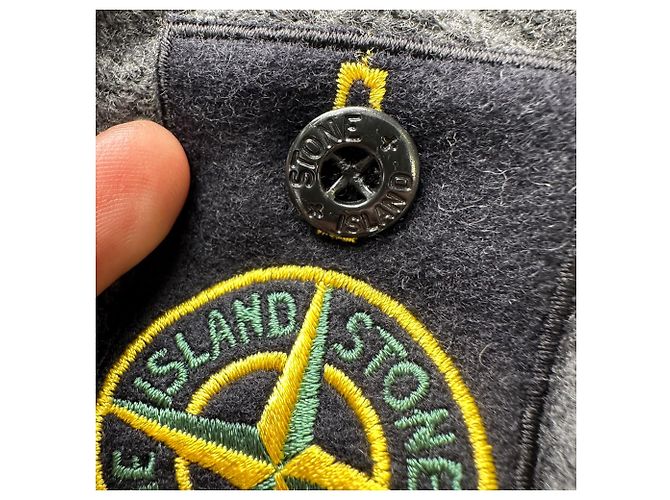 Stone Island Strickpullover mit halbem Reißverschluss aus grauer Wolle - Ansicht 7