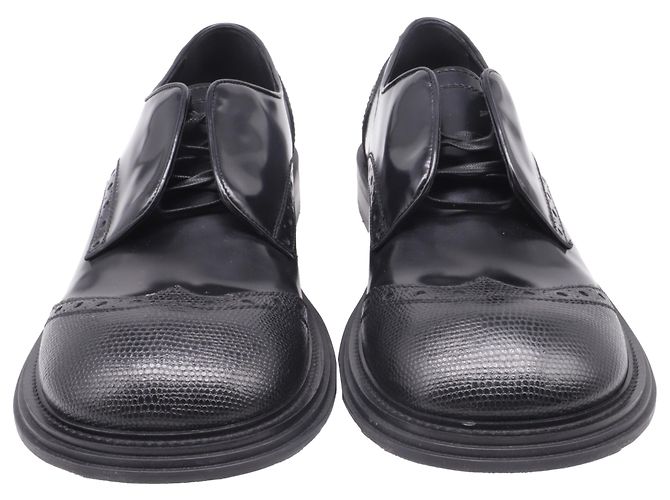 Salvatore Ferragamo Ferragamo Festo Wing-Tip Oxfords in pelle di vitello nera Nero - vista 2