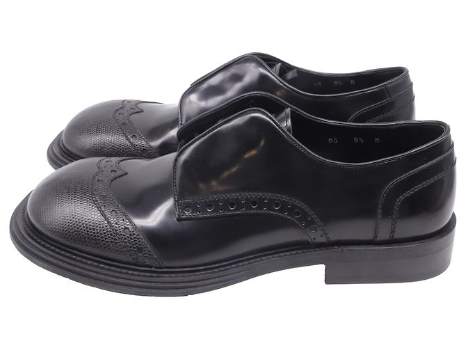 Salvatore Ferragamo Ferragamo Festo Wing-Tip Oxfords in pelle di vitello nera Nero - vista 4