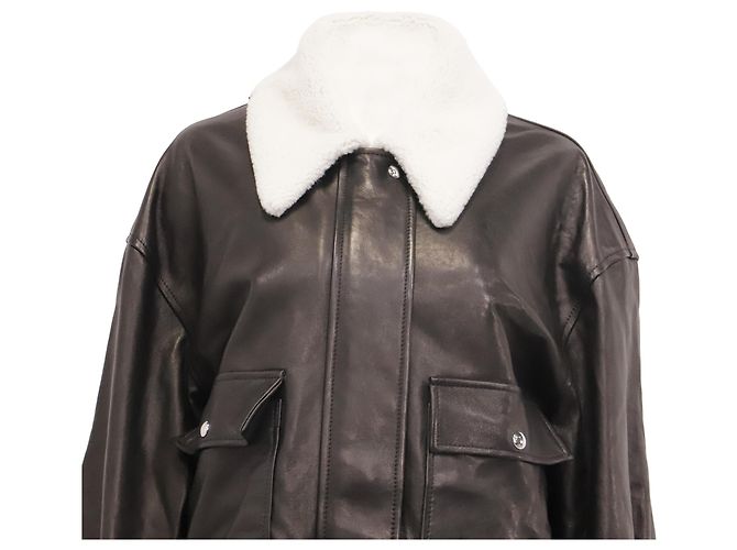 Khaite Shellar Jacke aus schwarzem Leder - Ansicht 2