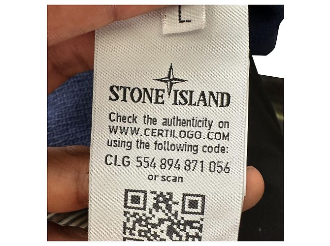 Stone Island Rundhals-Strickpullover aus navyblauer Wolle Marineblau - Ansicht 11
