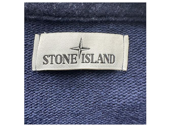 Stone Island Rundhals-Strickpullover aus navyblauer Wolle Marineblau - Ansicht 4