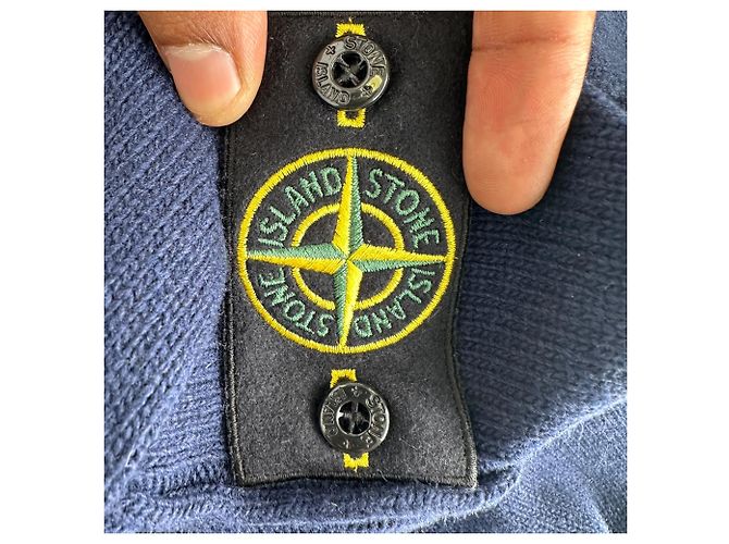 Stone Island Rundhals-Strickpullover aus navyblauer Wolle Marineblau - Ansicht 5