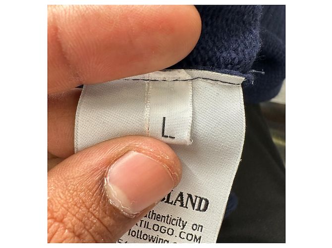 Stone Island Rundhals-Strickpullover aus navyblauer Wolle Marineblau - Ansicht 9
