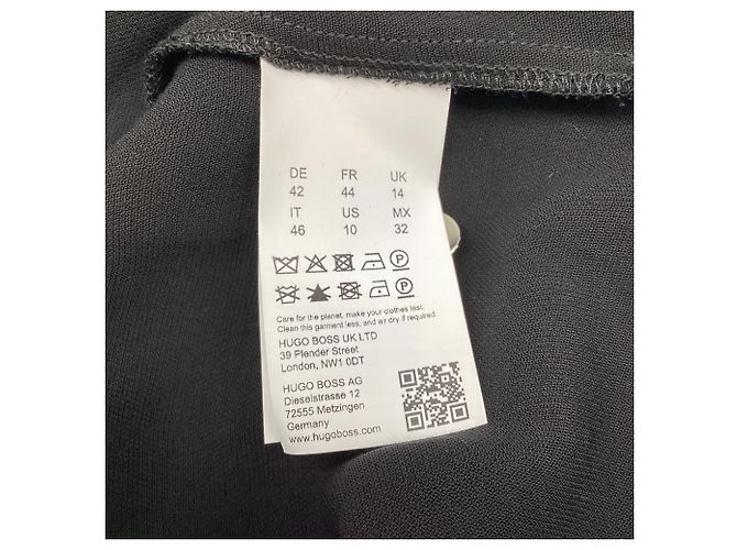 Autre Marque Robe chemise ceinturée Hugo Boss Dibanorah en viscose noire - vue 6