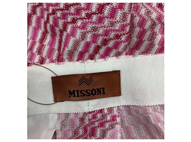 Pantalones Missoni Zigzag en viscosa rosa Castaño - vista 5