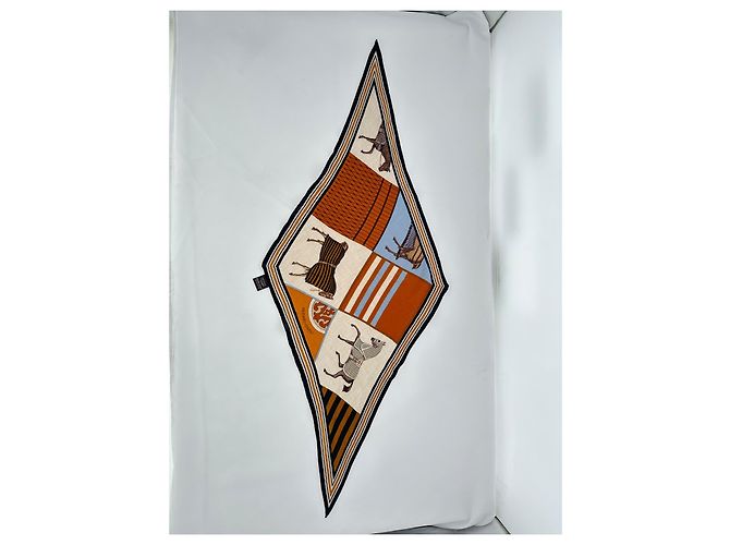 Foulard Hermès con stampa equina in cashmere multicolore - vista 5