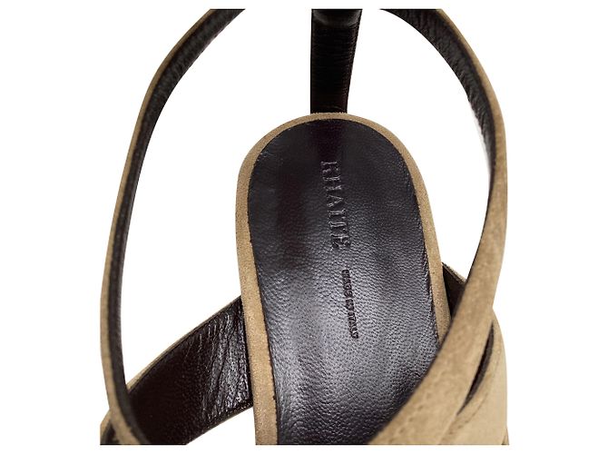 Sandali Khaite Aimee Ankle Wrap in camoscio marrone - vista 9