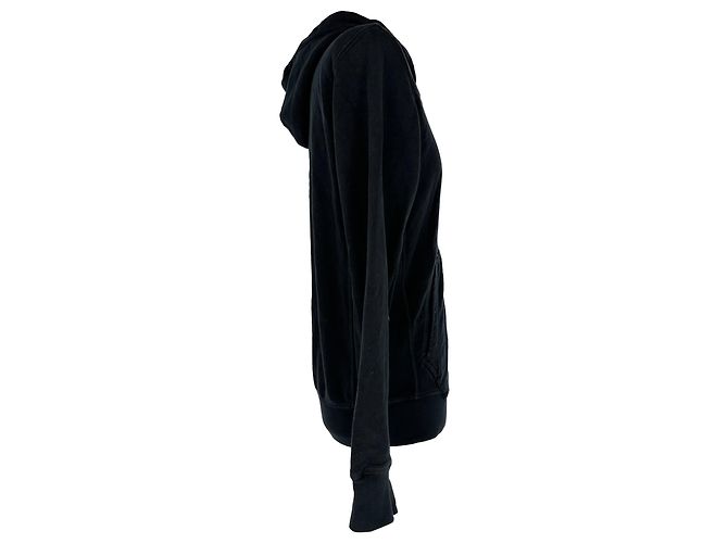 Felpa con cappuccio e zip Stone Island in cotone nero - vista 2