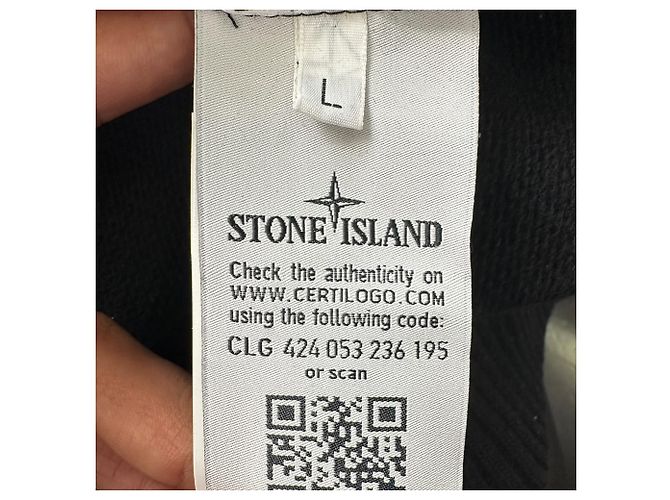 Stone Island Rundhals-Strickpullover aus schwarzer Wolle - Ansicht 8