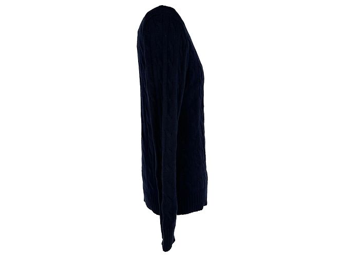 Polo Ralph Lauren Strickpullover mit Zopfmuster aus baumwolle in navy blue Blau Marineblau - Ansicht 2