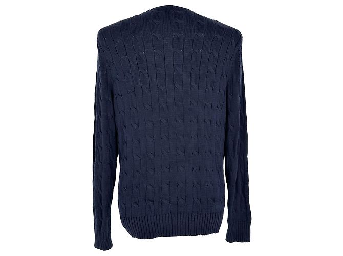 Polo Ralph Lauren Strickpullover mit Zopfmuster aus baumwolle in navy blue Blau Marineblau - Ansicht 4