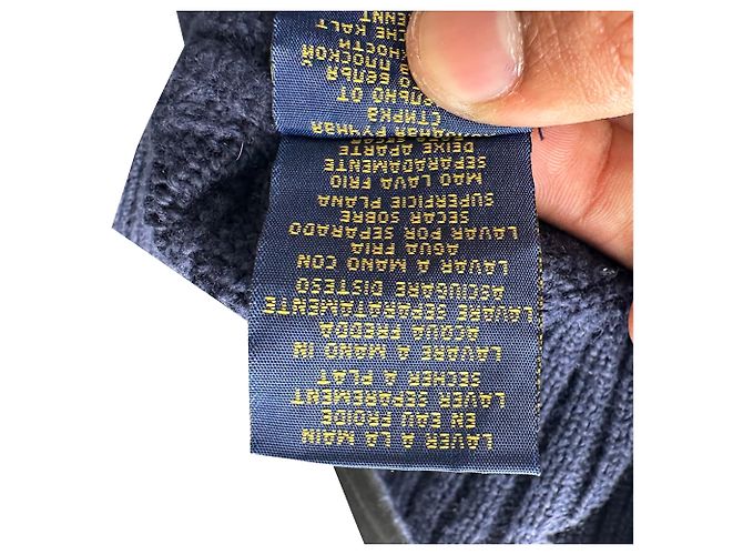 Polo Ralph Lauren Strickpullover mit Zopfmuster aus baumwolle in navy blue Blau Marineblau - Ansicht 7