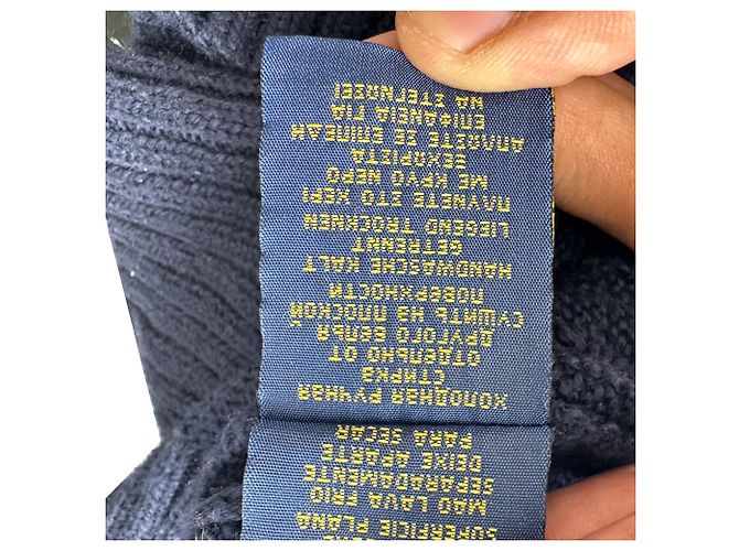 Polo Ralph Lauren Strickpullover mit Zopfmuster aus baumwolle in navy blue Blau Marineblau - Ansicht 8