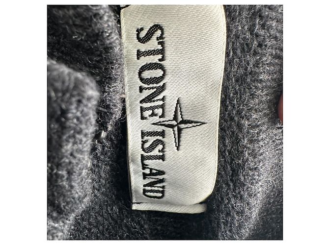 Stone Island Strickpullover mit halbem Reißverschluss aus dunkelgrauer Wolle - Ansicht 7