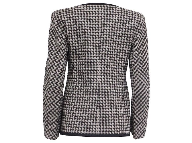 Veste sans col Giorgio Armani en coton noir - vue 4