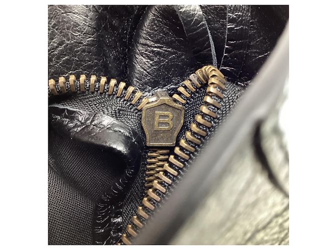 Borsa Balenciaga Medium City Graffiti in pelle d'agnello nera Nero - vista 11