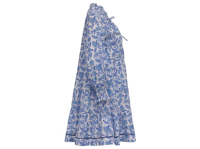 Autre Marque Mini abito Martha da donna Pink City Prints in cotone blu Blu chiaro - vista 3