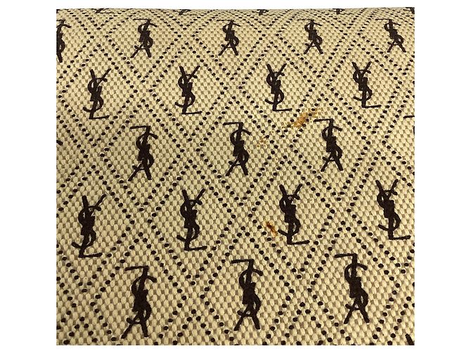 Autre Marque Borsa Satchel Saint Laurent Monogram All-Over Logo in tela nylon Camel Brown Giallo Cammello - vista 15