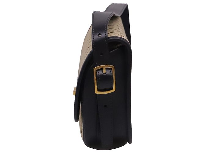 Autre Marque Borsa Satchel Saint Laurent Monogram All-Over Logo in tela nylon Camel Brown Giallo Cammello - vista 3