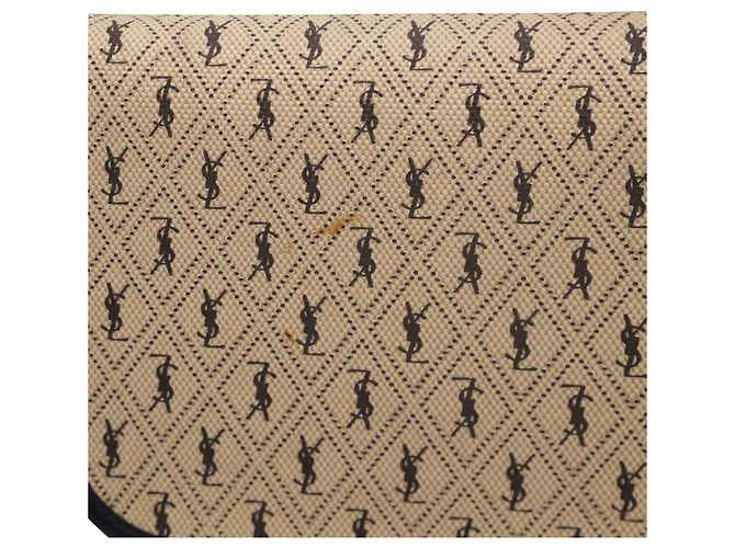 Autre Marque Borsa Satchel Saint Laurent Monogram All-Over Logo in tela nylon Camel Brown Giallo Cammello - vista 5
