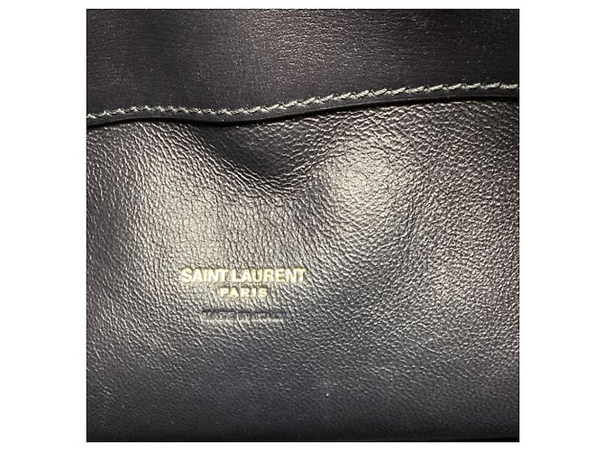 Autre Marque Borsa Bucket Monogram Saint Laurent in Nylon Canvas Camel Brown Giallo Cammello - vista 10