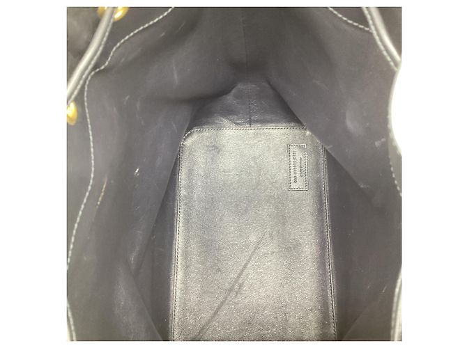 Autre Marque Borsa Bucket Monogram Saint Laurent in Nylon Canvas Camel Brown Giallo Cammello - vista 12