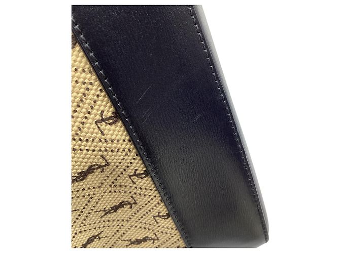 Autre Marque Borsa Bucket Monogram Saint Laurent in Nylon Canvas Camel Brown Giallo Cammello - vista 14