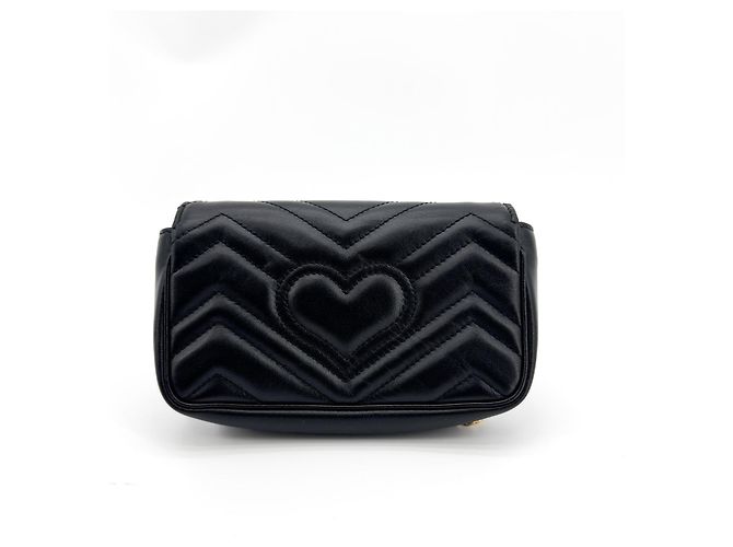 Gucci GG Marmont Flap Matelasse Leather Super Mini Schwarz - Ansicht 2