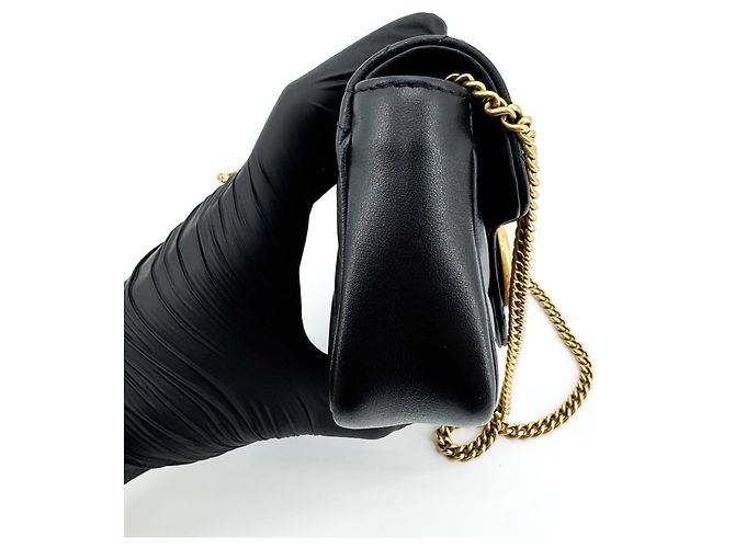 Gucci GG Marmont Flap Matelasse Leather Super Mini Schwarz - Ansicht 4