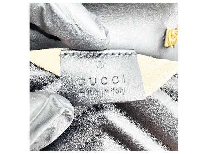 Gucci GG Marmont Flap Matelasse Leather Super Mini Schwarz - Ansicht 6