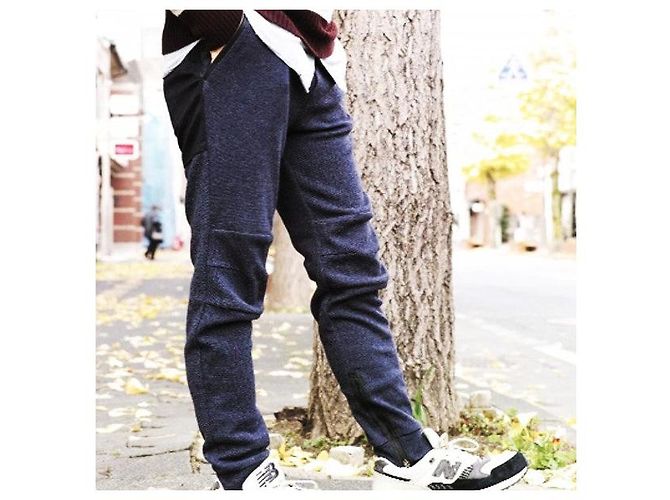 Autre Marque SUNSEA Micro Thermal Knit Wool Pants Blue Navy blue - view 3