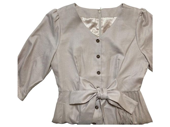 Autre Marque Abito plissé Rirandture Rosa Beige - vista 3