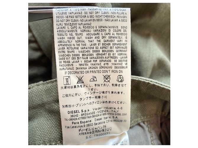 Autre Marque Pantaloni Diesel Stretch Biker Pants Verde - vista 9