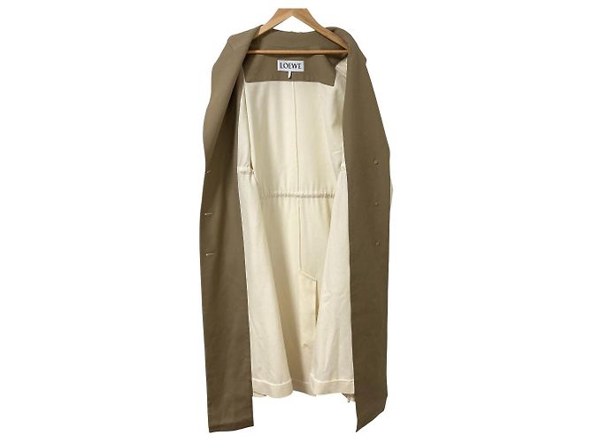 Loewe Bimaterial Long Coat Beige - view 3