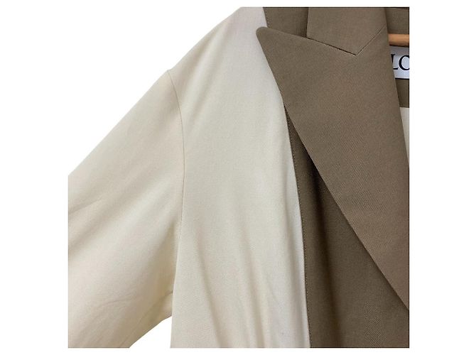 Loewe Bimaterial Long Coat Beige - view 5
