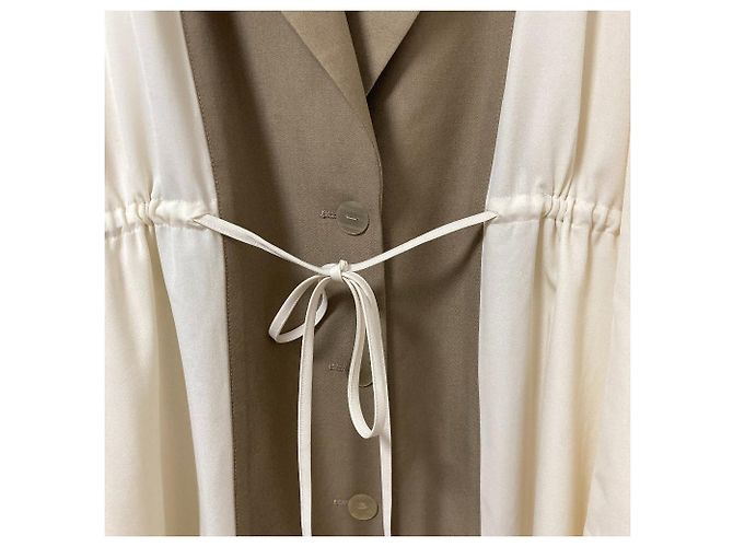 Loewe Bimaterial Long Coat Beige - view 6