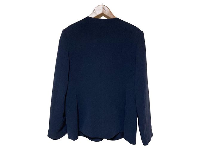 Theory CLASSIC CREPE Collarless Jacket Blue Navy blue - view 2