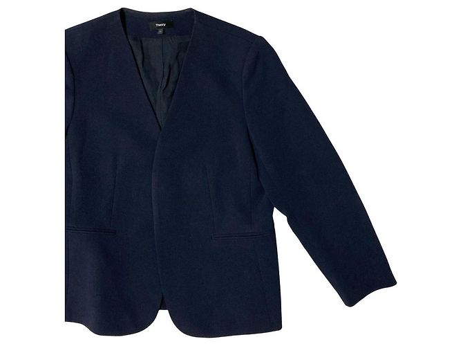 Theory CLASSIC CREPE Collarless Jacket Blue Navy blue - view 3