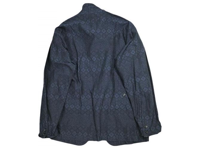 Autre Marque Engineered Garments Loiter Jacket Baumwolljacke mit floralem Jacquard Blau Marineblau - Ansicht 2