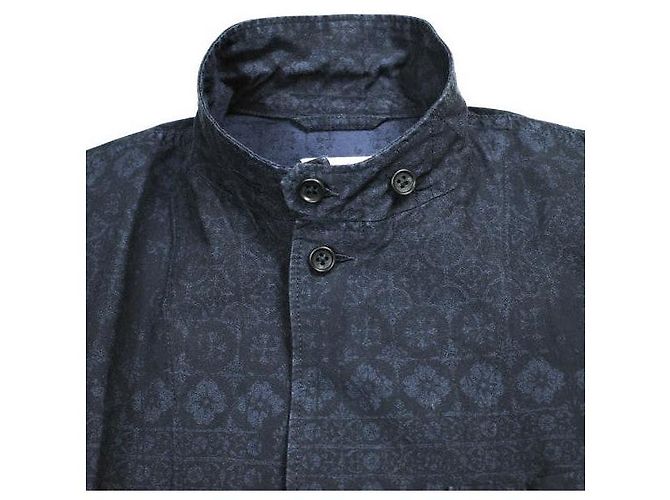 Autre Marque Engineered Garments Loiter Jacket Baumwolljacke mit floralem Jacquard Blau Marineblau - Ansicht 4