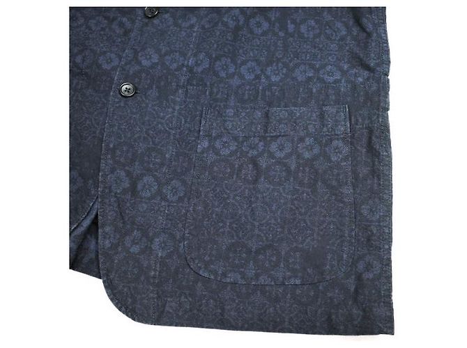 Autre Marque Engineered Garments Loiter Jacket Baumwolljacke mit floralem Jacquard Blau Marineblau - Ansicht 6