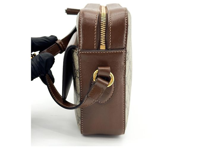 Gucci Horsebit 1955 Camera GG Coated Canvas with Leather Small Beige - vista 3