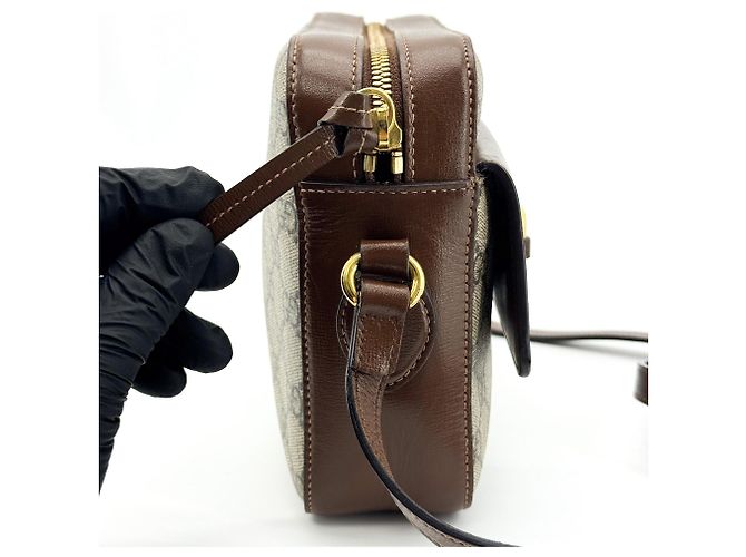 Gucci Horsebit 1955 Camera GG Coated Canvas with Leather Small Beige - vista 4