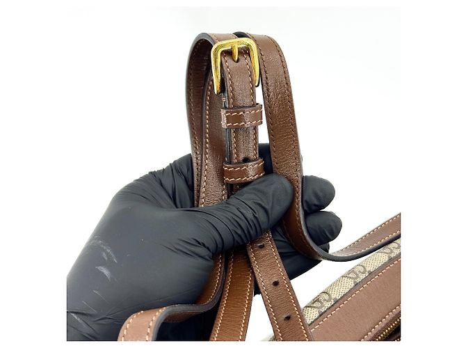 Gucci Horsebit 1955 Camera GG Coated Canvas with Leather Small Beige - vista 7