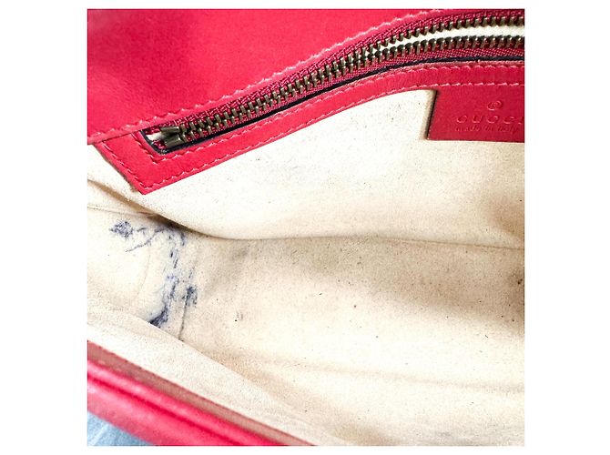 Gucci GG Marmont Flap Chevron Leather Rouge - vue 5