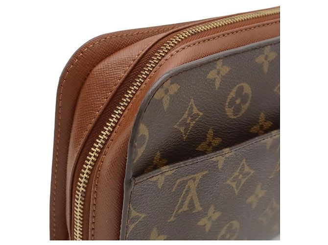 Louis Vuitton Monogram Orsay Second Bag Clutch Handbag Marron - vue 9